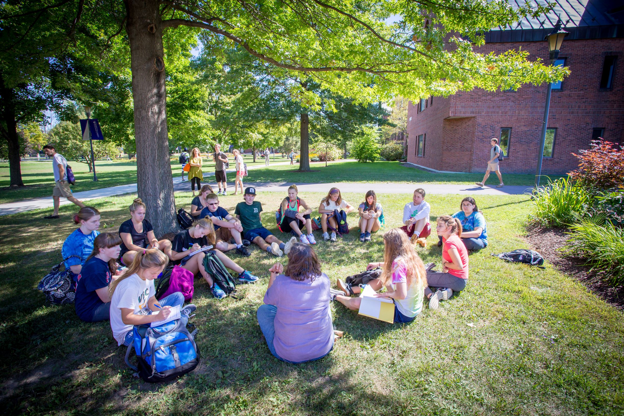 Students in outdoor class at Saint Michael'c College