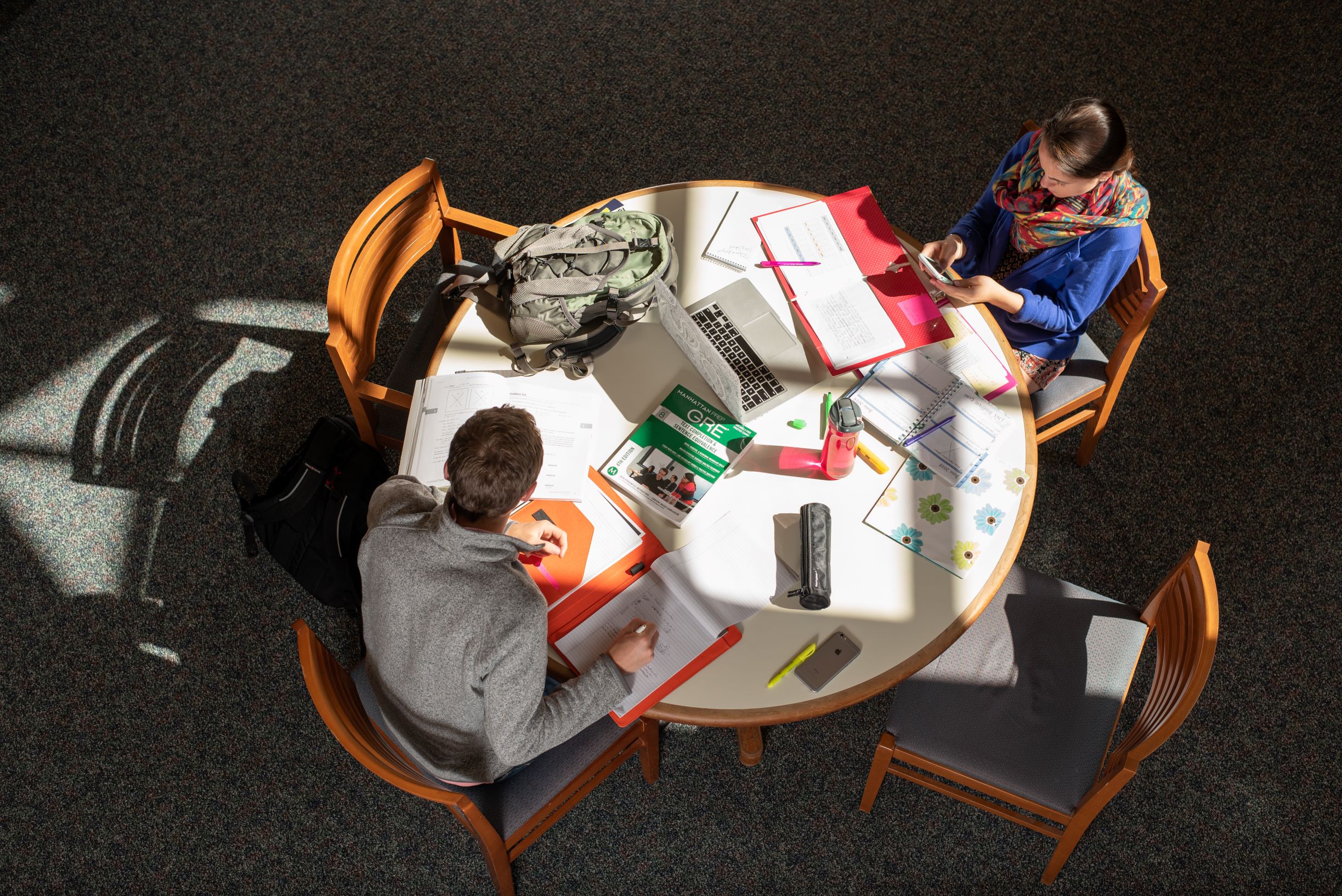 Students studying in Durick Library at Saint Michael's College