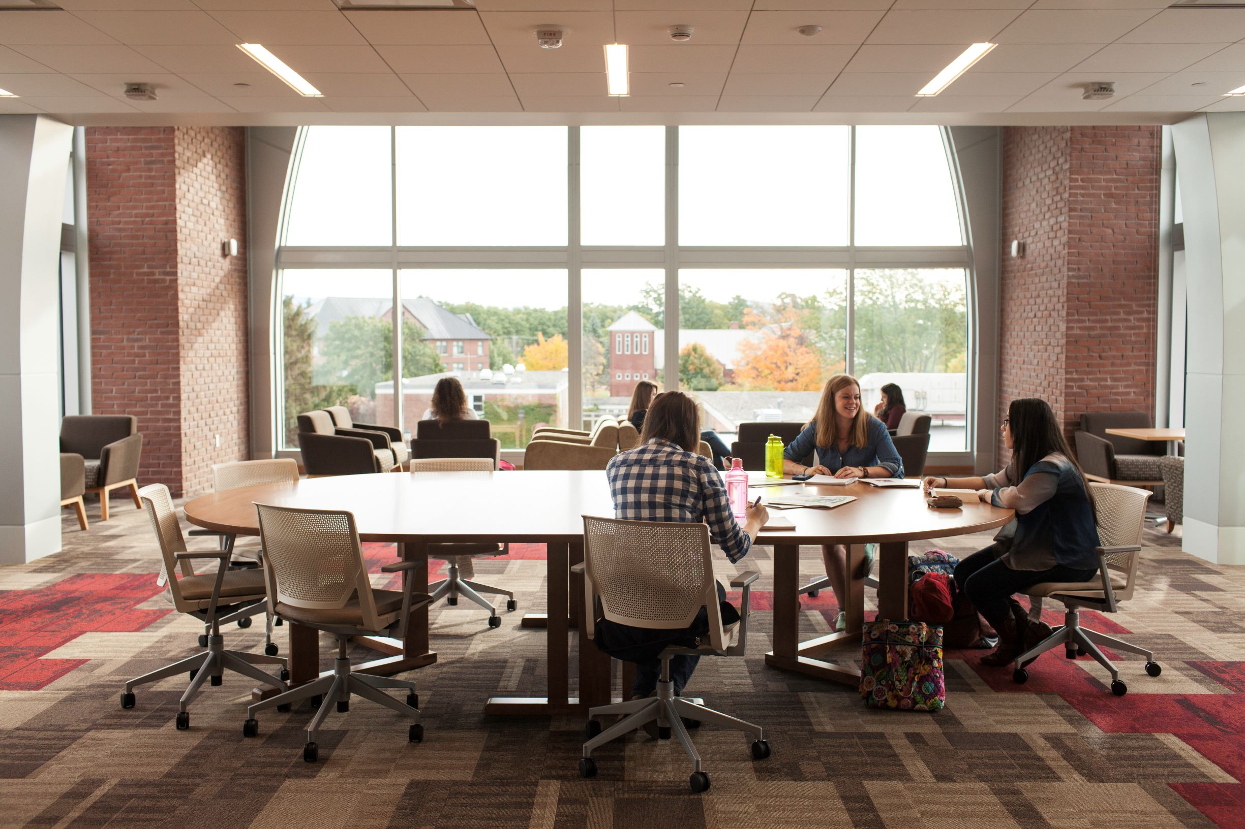 summer students socializing
