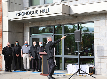 Ceremony dedicates Cronogue Hall in moving tribute