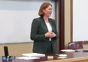 Vermont Lt. Gov. Molly Gray shares views and experiences with criminology students