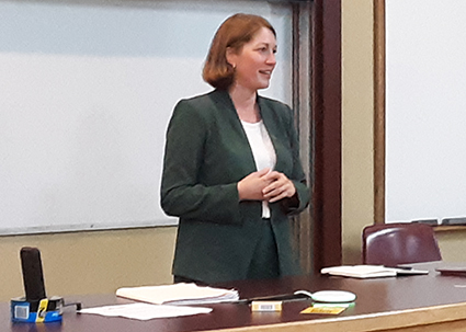 Vermont Lt. Gov. Molly Gray shares views and experiences with criminology students