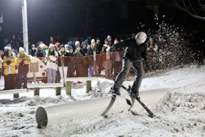 Jibfest 2023: A big crowd of students having big fun watching snazzy tricks