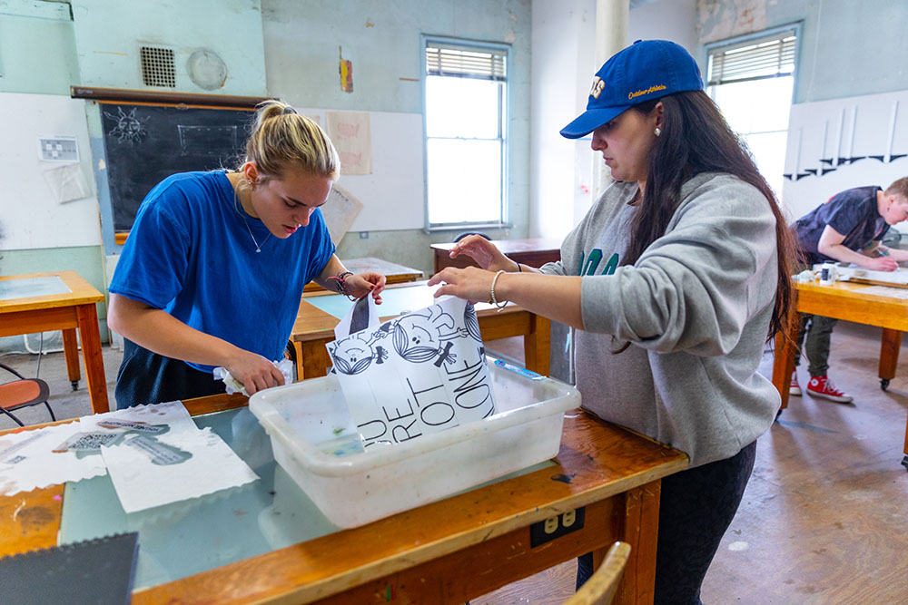 Printmaking class joins in spreading positive mental health message