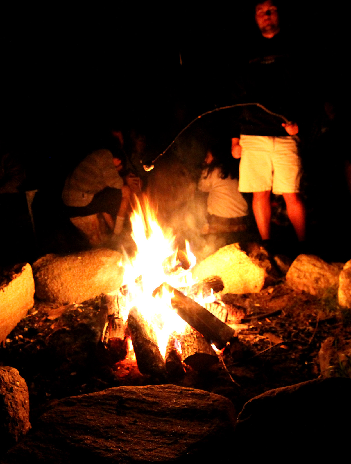 Roasting marshmallows during POW.