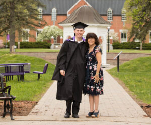 Mother and son both celebrate graduations on Commencement