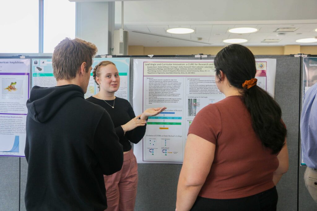 Student research and capstone projects on display at the Academic Symposium
