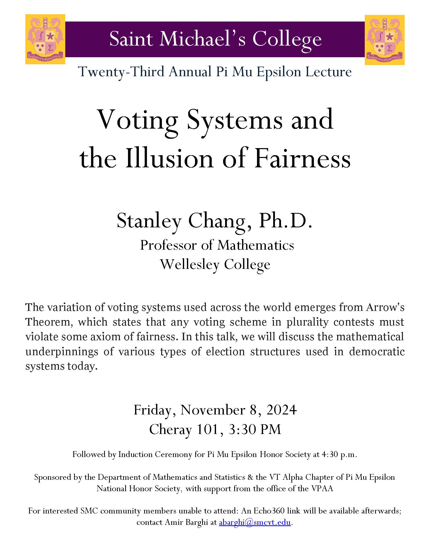 Twenty-Third Annual Pi Mu Epsilon Lecture