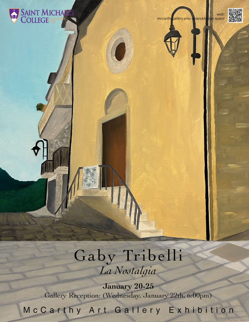 gtribelli poster A poster Gabriella Tribelli's senior art exhibition at the McCarthy Arts Center Gallery.